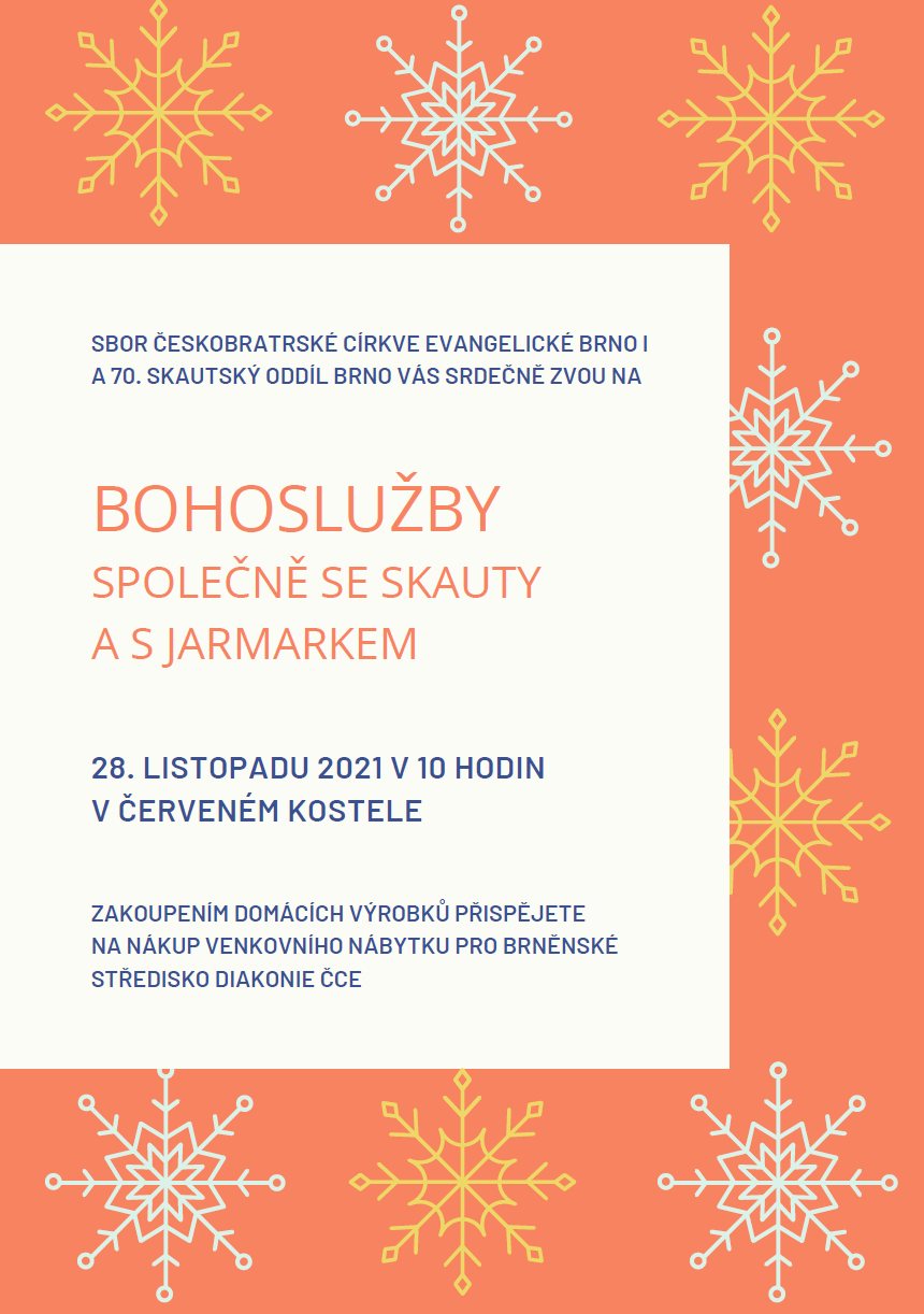 Bohoslužby společně se skauty a s Jarmarkem 28. listopadu 2021 v 10 hodin